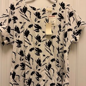 MELLODAY White and Black Floral Blouse